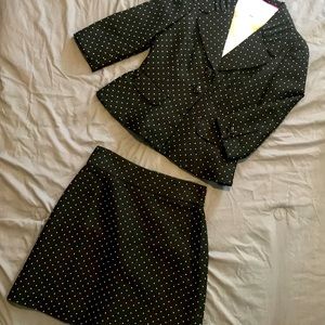 Professional jacket and skirt set polka dot